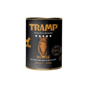 TRAMP Grain Free Caballo (400 gr) - Alimento Húmedo Completo en Paté para Perros Monoproteico sin Cereales