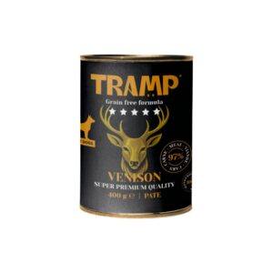 TRAMP Grain Free Ciervo (400 gr) - Alimento Húmedo Completo en Paté para Perros Monoproteico sin Cereales