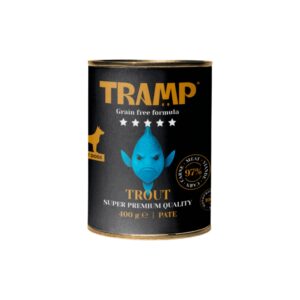 TRAMP Grain Free Trucha (400 gr) - Alimento Húmedo Completo en Paté para Perros Monoproteico sin Cereales