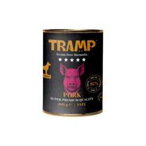 TRAMP Grain Free Cerdo (400 gr) - Alimento Húmedo Completo en Paté para Perros Monoproteico sin Cereales