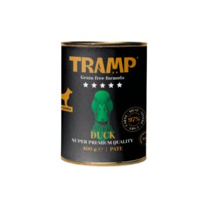 TRAMP Grain Free Pato (400 gr) - Alimento Húmedo Completo en Paté para Perros Monoproteico sin Cereales