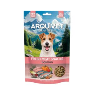 ARQUIVET Fresh Meat Snacks (Salmón) - Snacks Semihúmedo Natural Sin Cereales para Perros