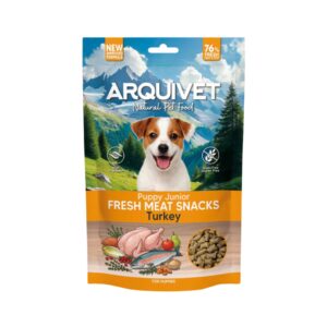 ARQUIVET Puppy Junior Fresh Meat Snacks (Pavo) - Snacks Semihúmedo Natural Sin Cereales para Perros Cachorros