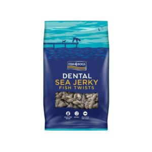 FISH4DOGS Dental Sea Jerky (Fish Twists) (100 gr) - Snacks en Espirales Dentales de Piel de Pescado para Perros