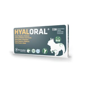 PHARMADIET Hyaloral Razas Pequeñas y Medianas (Hasta 20 kg) - Suplemento Articular para Perros con Ácido Hialurónico, Colágeno, Glucosamina y Condroitina | Articulaciones, Tendones y Ligamentos