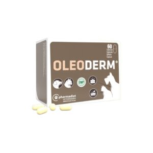 PHARMADIET Oleoderm Cápsulas - Suplemento Dérmico para Perros y Gatos con Omega 3 (EPA+DHA), Omega 6 (Aceite de Borraja), Zinc y Vitaminas del grupo B | Piel y Pelo Sanos