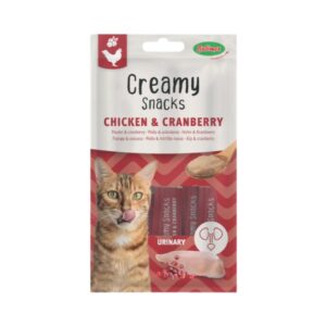 BUBIMEX Creamy Snacks Urinary (Pollo y Arándano) (4x15 gr) - Snack Cremoso Complementario para Gatos Adultos con Taurina