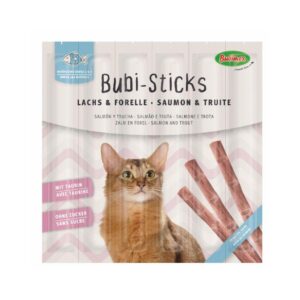 BUBIMEX Bubi-Sticks para Gatos (6x5 gr) - Sticks en Snack Blandas con Taurina (Pollo e Hígado o Salmón y Trucha)
