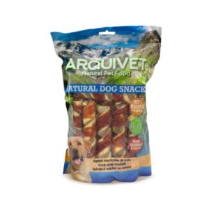 ARQUIVET Natural Dog Snacks (720 gr) - Snack para Perros Espiral Masticable Natural (Pollo o Pato)