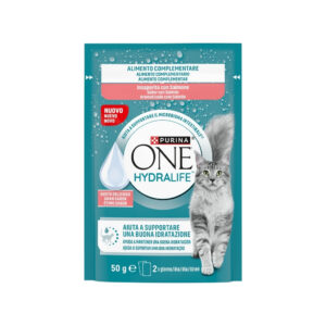 PURINA ONE HYDRALIFE (Sobre 50 gr) (Pollo ó Salmón) - Alimento Complementario Líquido para Gatos Adultos que Apoya la Hidratación Diaria y el Microbioma Intestinal