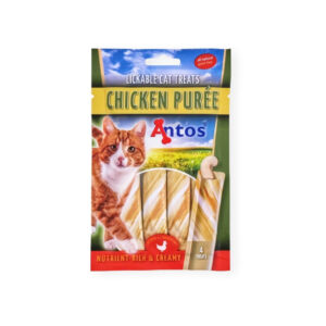 ANTOS Purée (4x15 gr) - Snacks Cremosos para Gatos Adultos en Tubos (Pollo, Salmón o Atún)