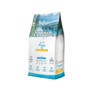 EVOQUE Puppy Mini (Chicken & Turkey) - Alimento Completo en Pienso Seco para Perros Cachorros (2-12 Meses) de Razas Pequeñas (Pollo y Pavo)