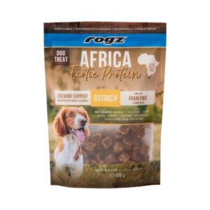 ROGZ Calming Support Avestruz (100 gr) - Snack Funcional Antiestrés para Perros con Proteína Exótica de África