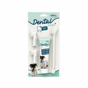 Bubimex Dental Care - Set de Higiene Bucodental para Perros con Dentífrico, Cepillos de Dientes y Masajeador de Encías