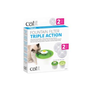 CATIT Filtro de Triple Acción para Flower Fountain - Recambio de Filtración 3 en 1 (Packs de 2, 5 o 12 uds)