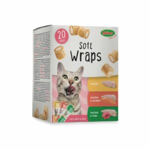 BUBIMEX Soft Wraps Multipack (20x10 gr) Snacks Blandos Rellenos de Pollo, Salmón y Atún para Gatos