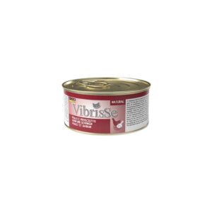 CROCI Vibrisse Natural (70 gr) Pollo y Jamón - Comida Húmeda Complementaria para Gatos al Vapor