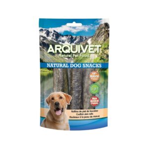 ARQUIVET Natural Dog Snacks (70 gr) - Snacks Naturales de Rollitos de Piel de Bacalao