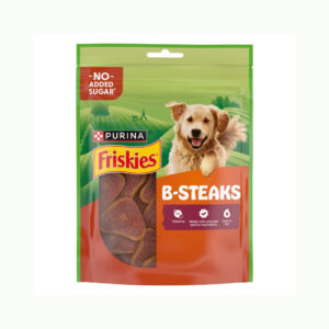 PURINA Friskies B-Steaks (150 gr) - Snack con Forma de Bistec Masticable para Perros (Todas las Razas)