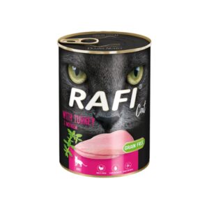 RAFI Cat Pavo (400 gr) - Alimento Húmedo en Mousse Sin Cereales para Gatos Adultos