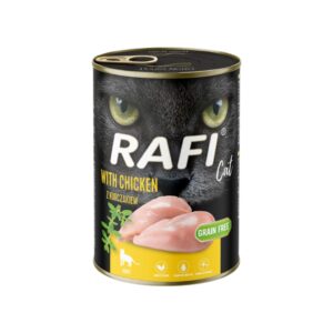 RAFI Cat Pollo (400 gr) - Alimento Húmedo en Mousse Sin Cereales para Gatos Adultos