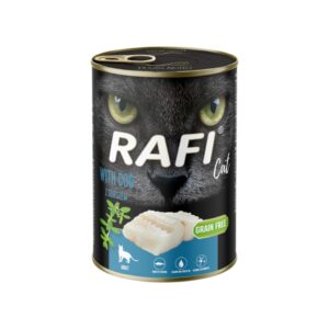 RAFI Cat Bacalao (400 gr) - Alimento Húmedo en Mousse Sin Cereales para Gatos Adultos