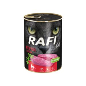 RAFI Cat Ternera (400 gr) - Alimento Húmedo en Mousse Sin Cereales para Gatos Adultos