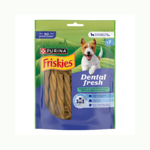 PURINA Friskies Dental Fresh (110 gr) - Snack Dental 3 en 1 para Perros (Raza Pequeña)
