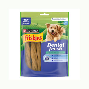 PURINA Friskies Dental Fresh (180 gr) - Snack Dental 3 en 1 para Perros (Raza Mediana-Grande)