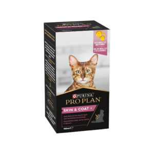 PRO PLAN Skin & Coat+ (150 ml) - Suplemento Alimenticio en Aceite de Salmón con Omega 3 y 6 para la Piel y el Pelaje de Gatos Adultos